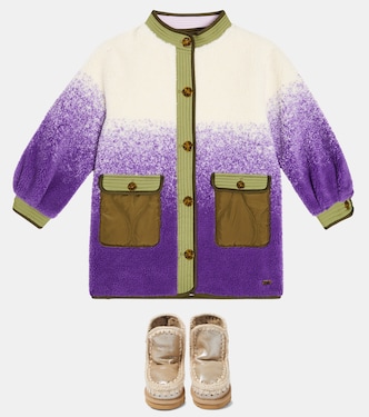 Botas de piel metalizada con borrego | Mou Kids