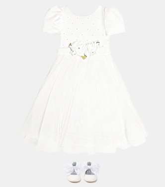 Abito in tulle con applicazione floreale | Monnalisa
