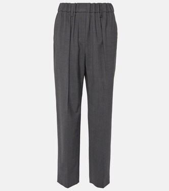Pantalon droit en laine mélangée | Brunello Cucinelli