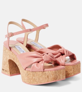 Heloise 95 leather platform sandals | Jimmy Choo