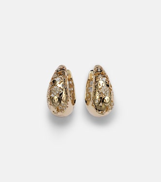 Boucles d'oreilles Icon Wallpaper Domed en or 14 ct et diamants | Sydney Evan