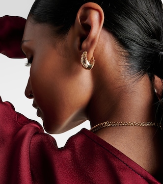 Boucles d'oreilles Icon Wallpaper Domed en or 14 ct et diamants | Sydney Evan