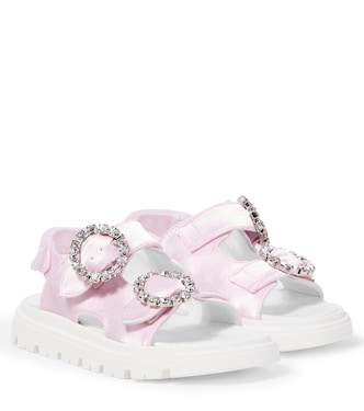 Embellished satin sandals | Monnalisa