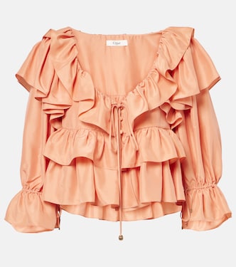 Ruffled silk blouse | Chloé