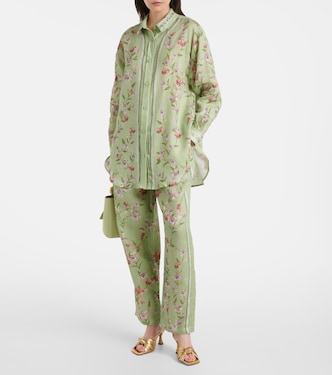 Chemise Cecilia Honeysuckle en lin à fleurs | Agua by Agua Bendita