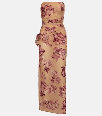 Floral ruched cupro midi dress | Magda Butrym