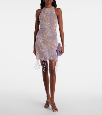 Fringed sequined minidress | Clio Peppiatt