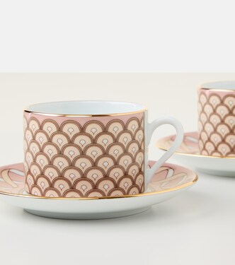 Set de 2 tazas de té y platillos Impero de porcelana | La DoubleJ