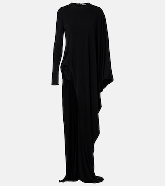 Vestido largo asimétrico de crepé de jersey | Tom Ford