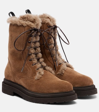 Bottines Monili en daim et shearling | Brunello Cucinelli