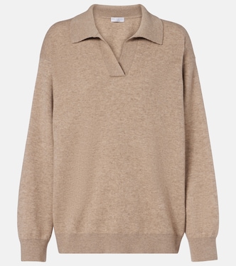 Monili cashmere-blend polo sweater | Brunello Cucinelli