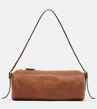 Logo leather shoulder bag  | Miu Miu