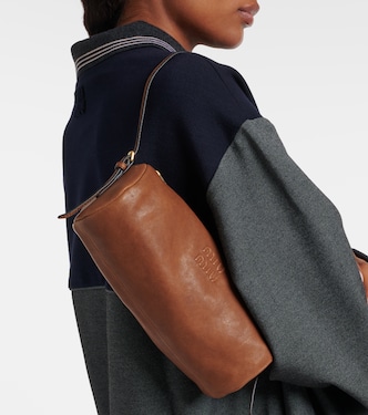 Logo leather shoulder bag  | Miu Miu
