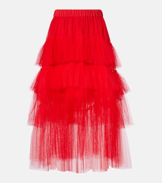 Tiered tulle midi skirt | Simone Rocha