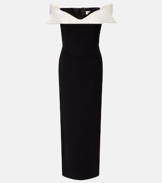 Abito midi Jacqueline con scollo bardot | The New Arrivals Ilkyaz Ozel