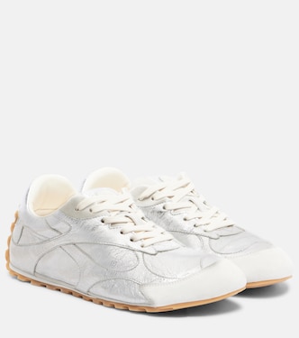 Orbit Flash metallic leather sneakers | Bottega Veneta