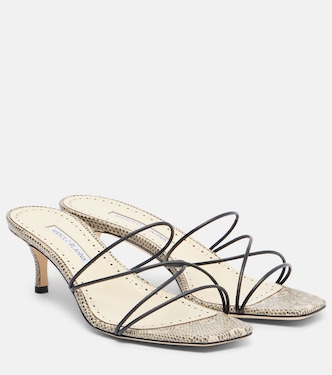 Ninfe 50 snake-effect leather mules | Manolo Blahnik