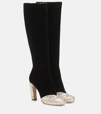 Glitter leather boots | Miu Miu