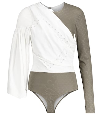 Jersey and cotton-poplin bodysuit | Marine Serre
