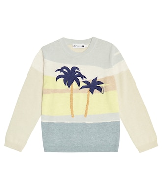 Pull Azuro brodé en lin, coton et laine mélangés | Bonpoint