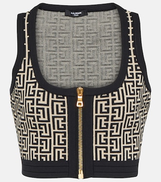 Wool jacquard crop top | Balmain