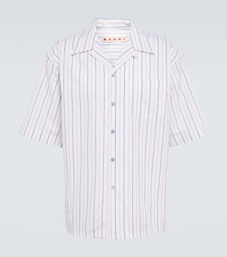 Striped cotton poplin bowling shirt | Marni