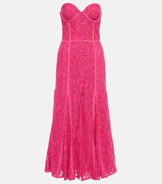 Robe bustier longue Elodie à dentelle | Costarellos