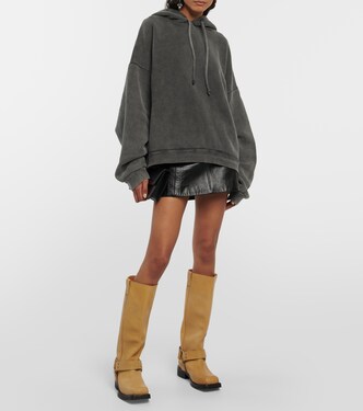 Sudadera con capucha de algodón cropped | Acne Studios