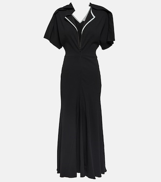 Vestido largo asimétrico de crepé | Victoria Beckham