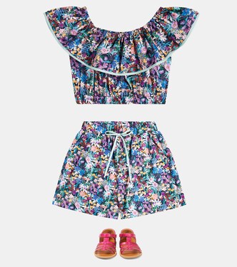 Top raccourci en coton à fleurs | Paade Mode