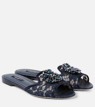 Sandali Bianca in pizzo con cristalli | Dolce&Gabbana