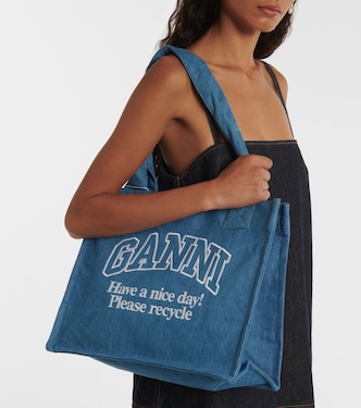 Cabas en jean à logo | Ganni
