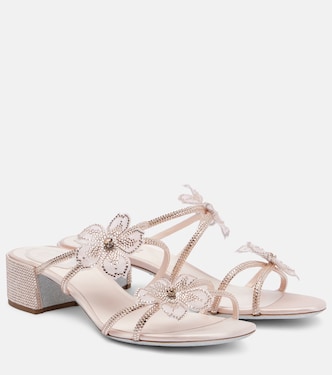 40 crystal-embellished satin sandals | Rene Caovilla
