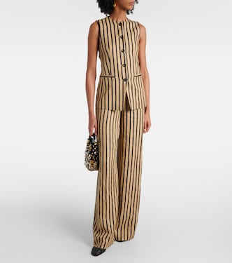 Top Rodeo rayé en lin et coton mélangés | Max Mara