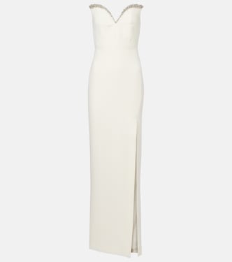 Abito lungo in crêpe senza spalline | Roland Mouret