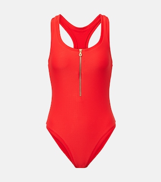 Zip-up racerback swimsuit | Heidi Klein