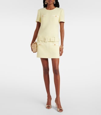 Belted bouclé minidress | Self-Portrait