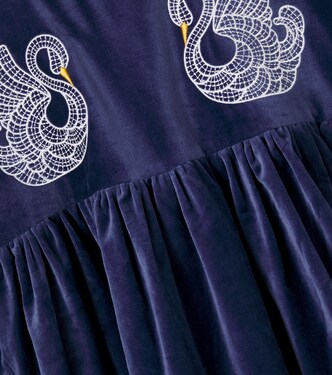 Embroidered cotton velvet dress | Stella McCartney Kids