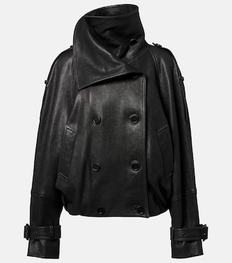 Double-breasted leather jacket | Acne Studios