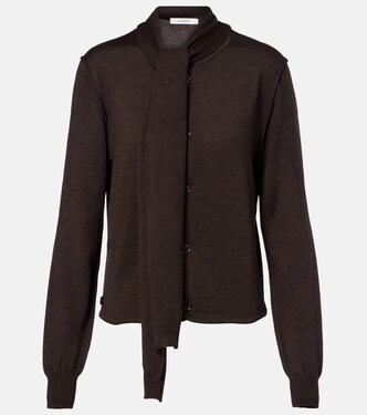 Twisted tie-detail wool-blend cardigan | Lemaire