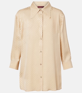 Interlocking G striped silk shirt | Gucci