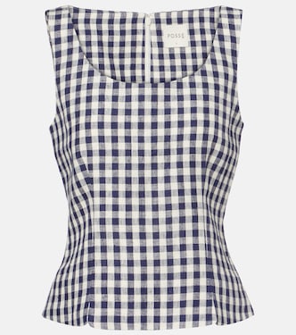 Sadie gingham linen top | Posse