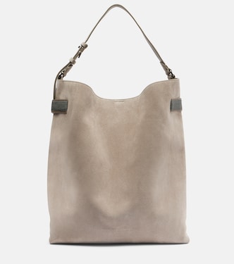 Essence Monili Large suede tote bag | Brunello Cucinelli
