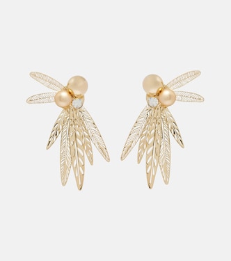Crystal-embellished clip-on earrings | Carolina Herrera
