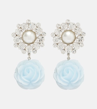 Floral-appliqué embellished drop earrings | Magda Butrym