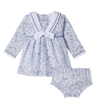 Baby Aranda floral cotton dress and bloomers set | La Coqueta