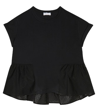 T-Shirt aus Mesh und Baumwolle | Brunello Cucinelli Kids