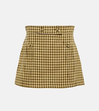 Houndstooth checked wool miniskirt | Plan C
