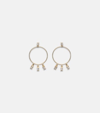 Orecchini a cerchio in oro giallo 18kt con diamanti | Ileana Makri