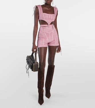 x KNWLS – Top corset en jean | Jean Paul Gaultier